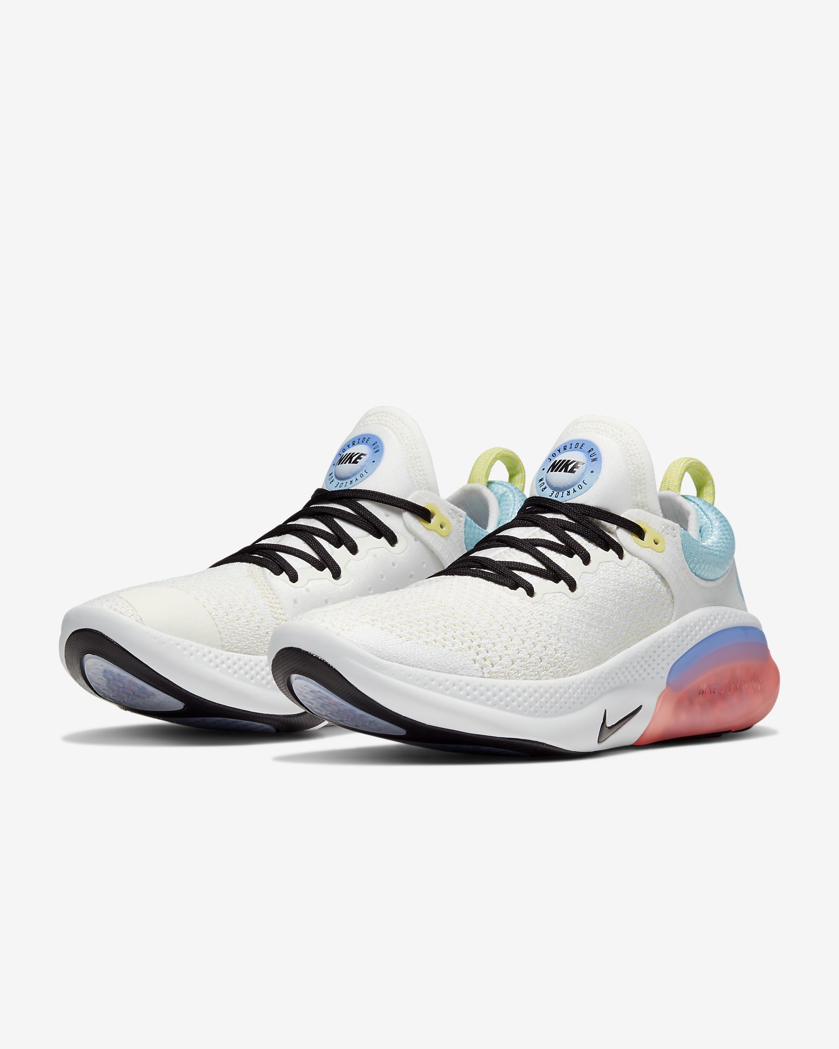 Women Nike Joyride Run FK White Blue Black Shoes - Click Image to Close